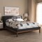 Baxton Studio Louvain Grey Upholstered Walnut-Finished Full Sized Platform Bed 146-8155 - alternate 2